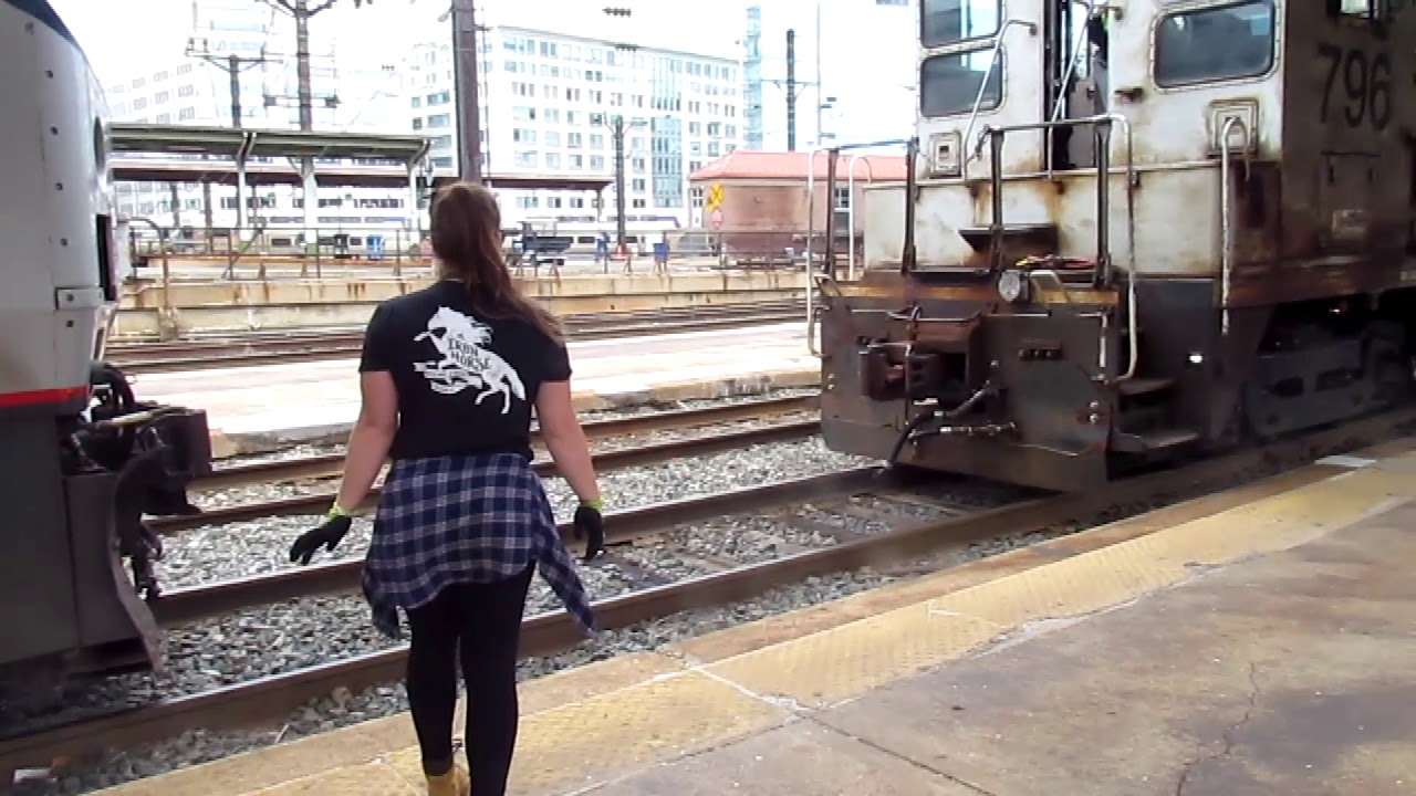 Amtrak Switcher #796 Couples to the Power on Train 20