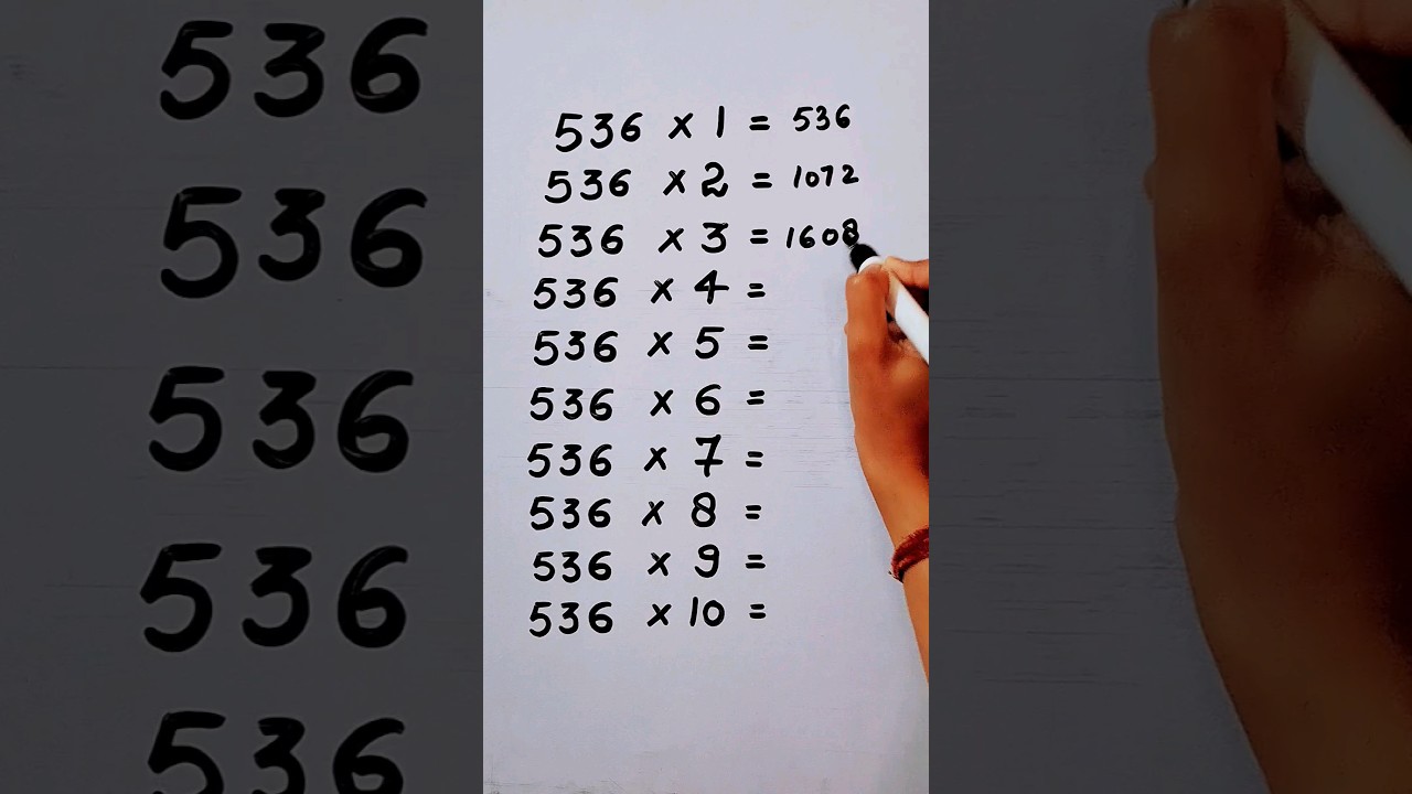 Write the Table of 536 in 17 second only..#maths #mathshack #mathematicks &lrm;@study_care0&nbsp;