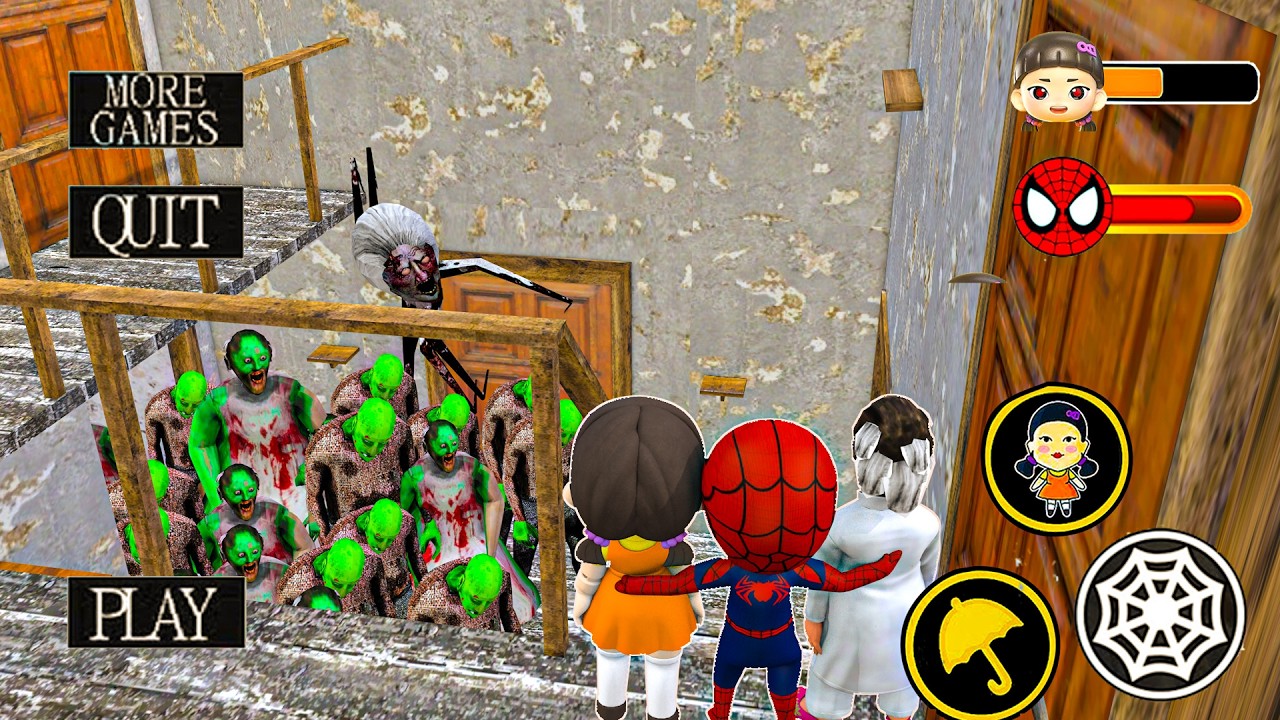 Playing as EVERYONE Mix Family Horror: Squid Game Doll Army vs Spider Baby Team in Granny House