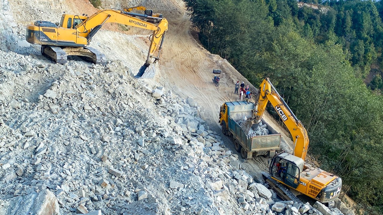 Excavator Efficiency Hacks: Loading, Crushing, Building Road | Excavator Working Video