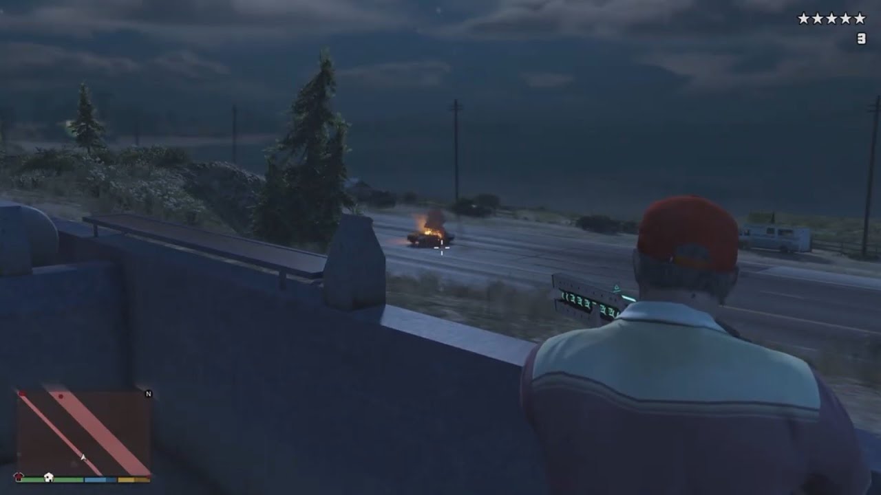 GTA 5 - Trevor's Epic Desert Train Rampage + 5 Stars Escape. 