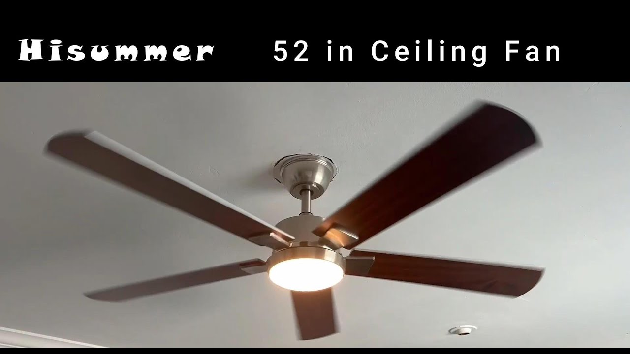 Hisummer Farmhouse Modern 52-inch Ceiling Fan with Light and Remote Amazon Unboxing Video