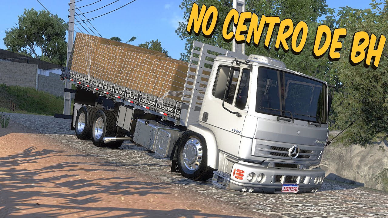 Acelerando o MB Atron frontal no Centro de BH! - Ets 2 1.50 Mods