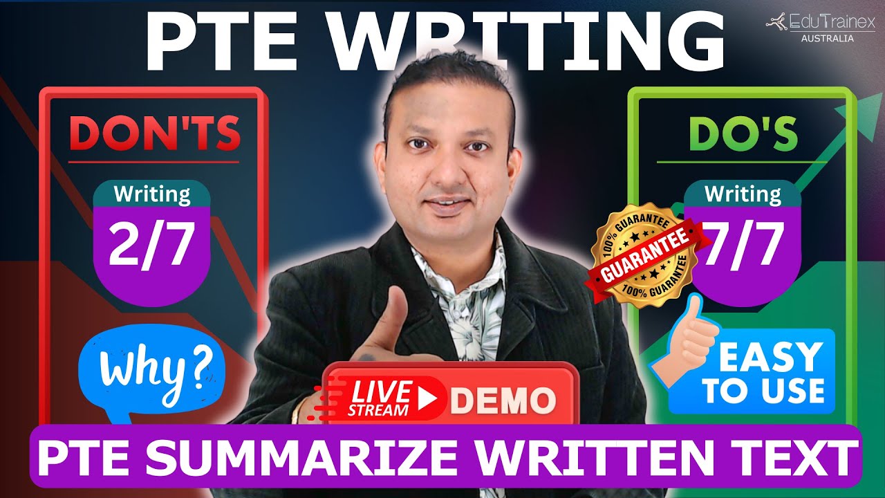 PTE Writing Summarize Written Text -From Zero to Hero | Edutrainex PTE