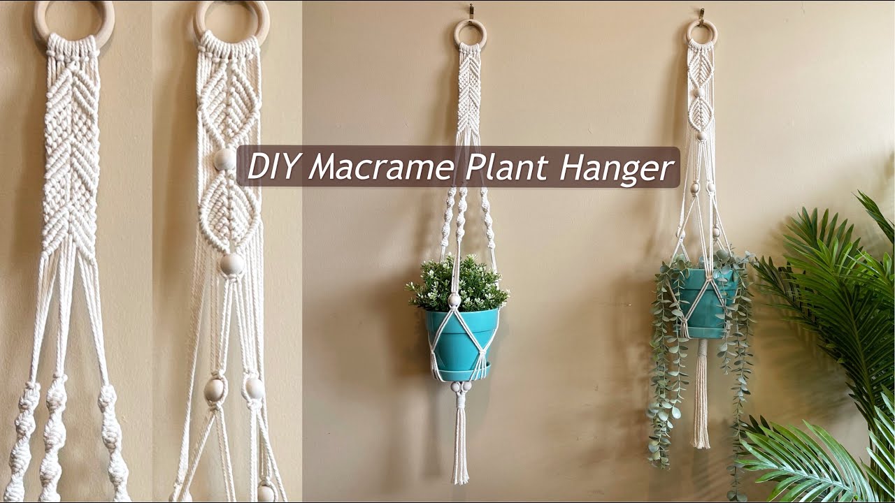 DIY/Easy Macrame Plant Hanger/Macrame Tutorial/Plant Hanger With Beads/#2/2021