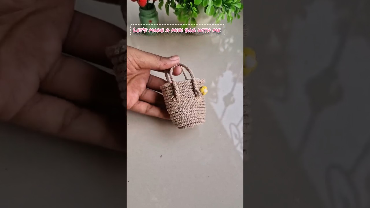Miniature Jute Bag making Ideas ✨️||Miniature bag diy easy 💖||#youtubeshorts #song#minivlog