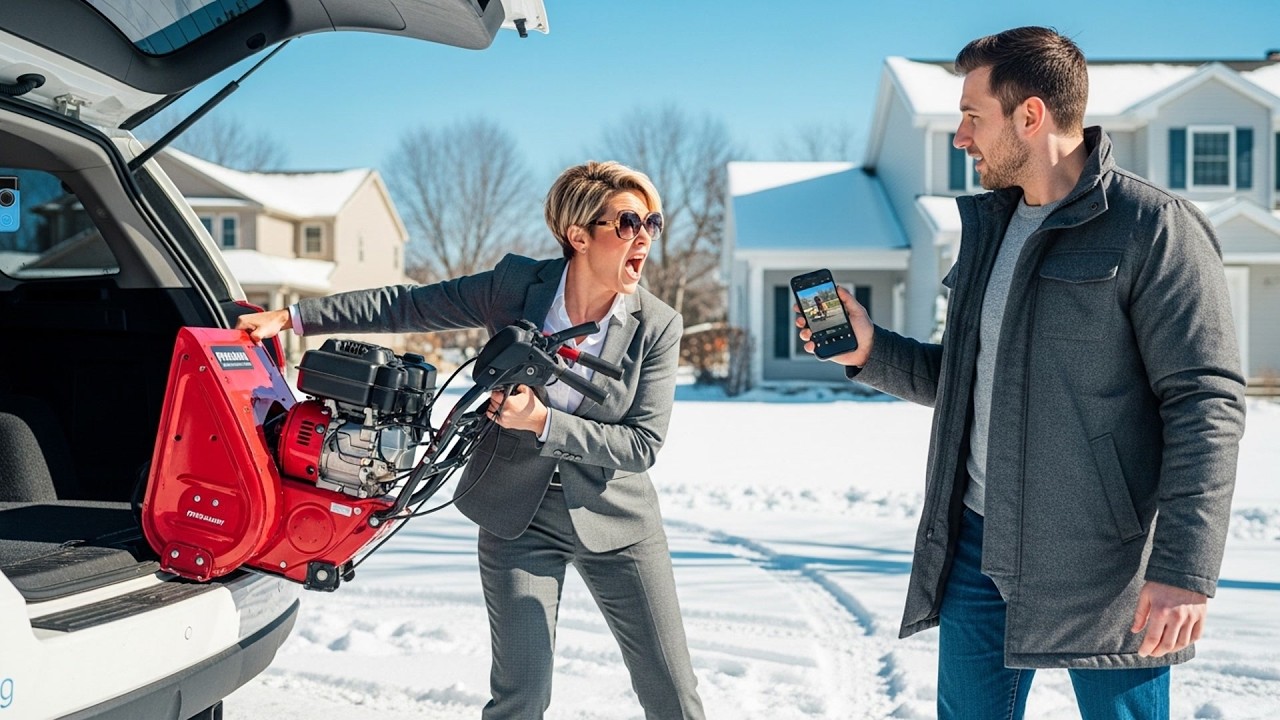 HOA Karen Tried Stealing My Snowblower, Got Caught When My Neighbor's Ring Camera Recorded Her