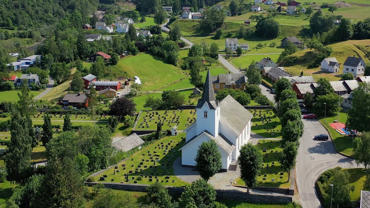 Jondal small village in western Norway. DJI Phantom 4 pro
