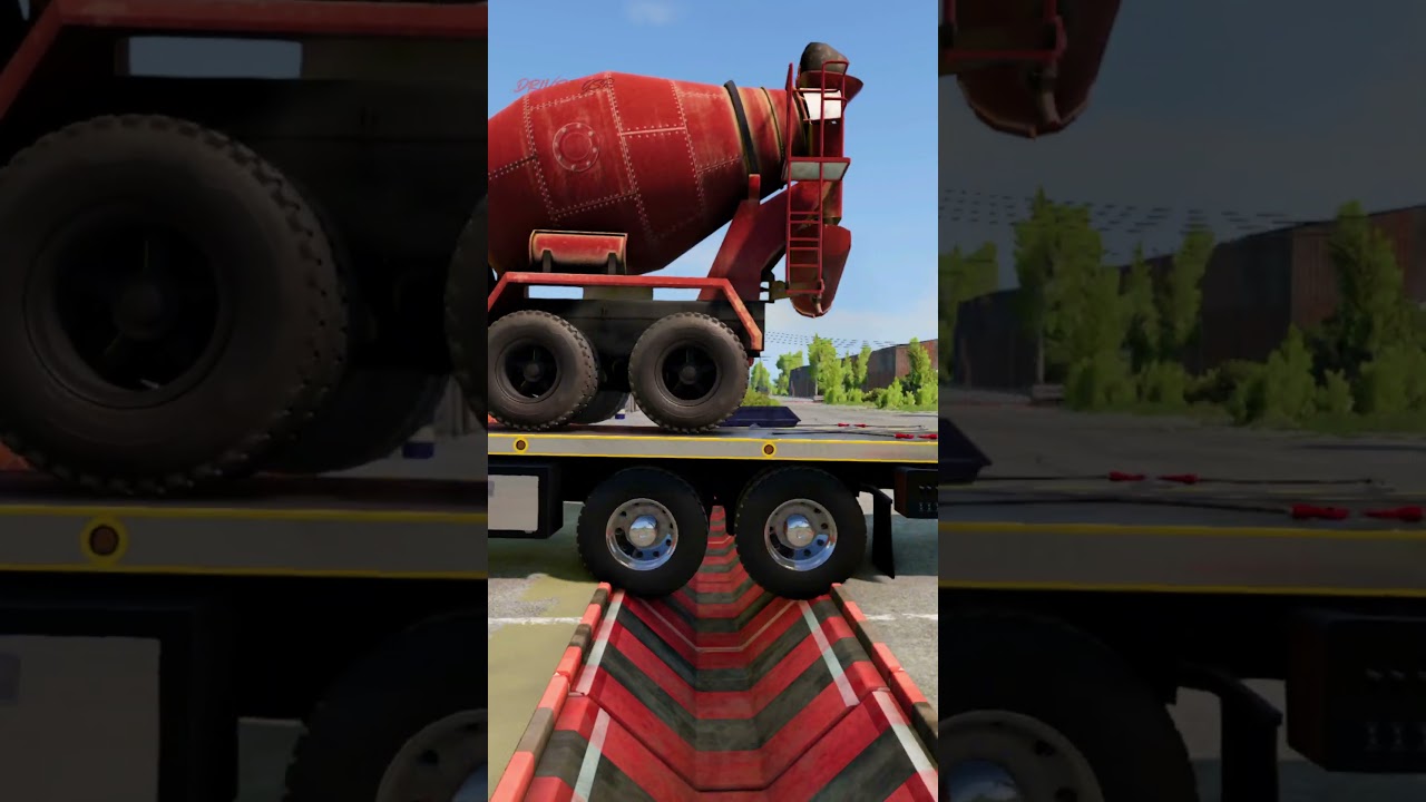 Tow Truck towing fire engines vs big gutter  8  BeamNG Drive  #beamngdrive  #india #truck #speedbump