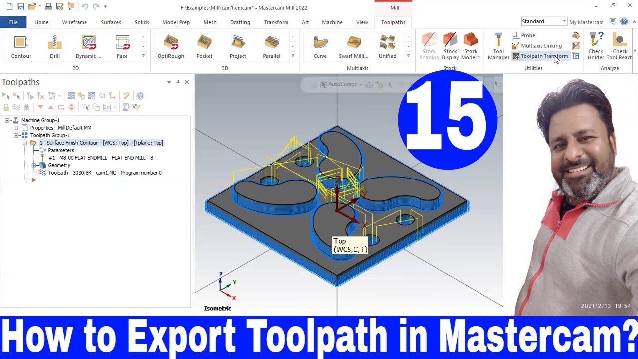 MASTERCAM 2023 Export toolpath in cnc programming | Mastercam export toolpath