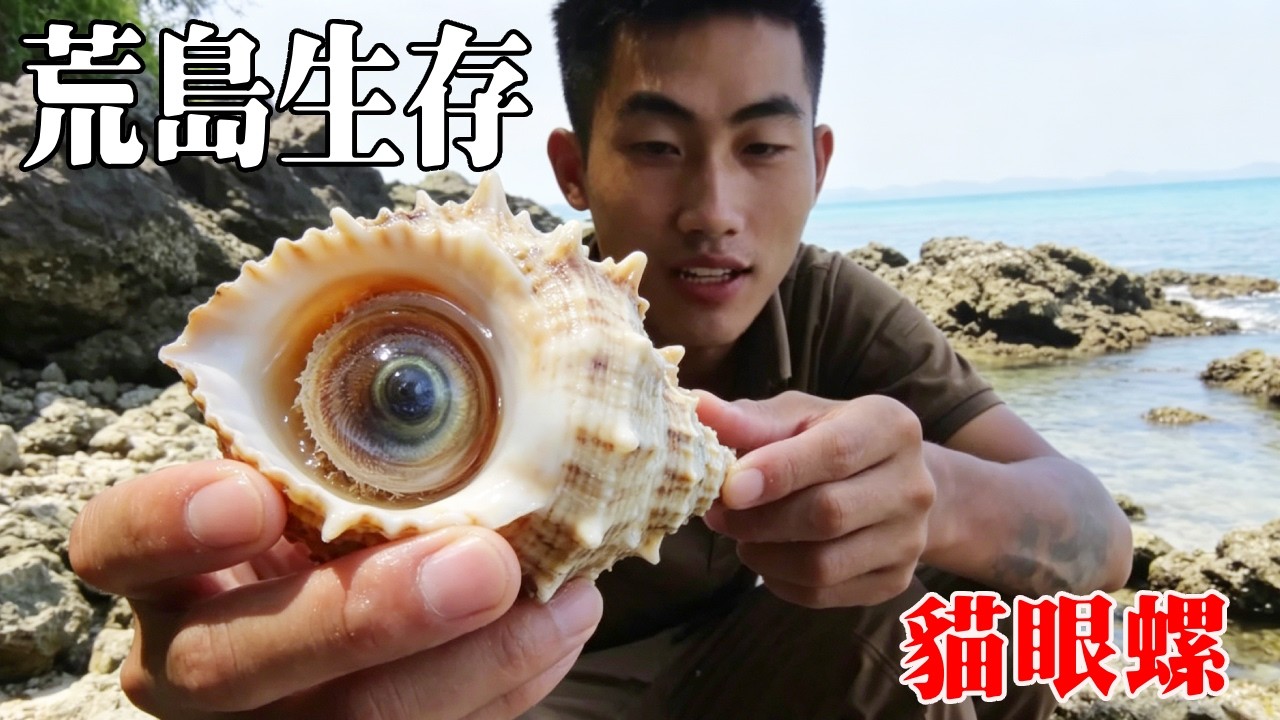 體驗悠閒的荒島生活！采摘椰子又体力不支，补充好水分发现超大猫眼螺！【探索兄弟】