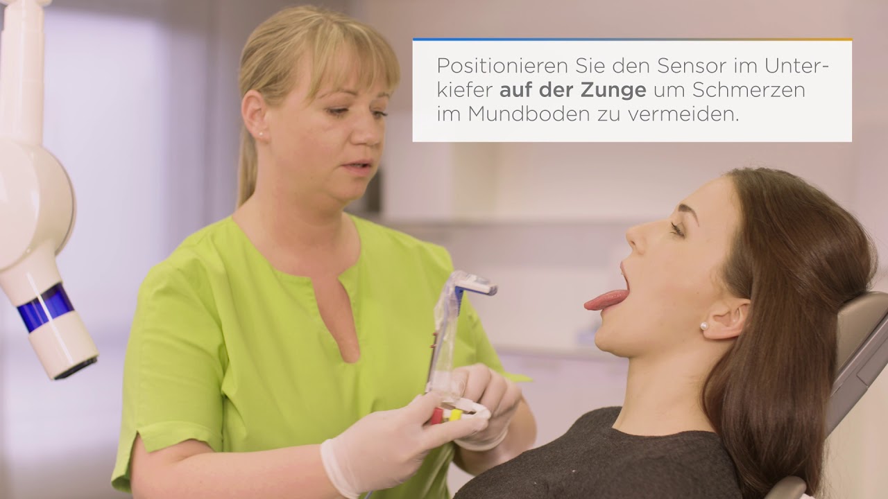 Intraorale Sensorpositionierung: Aufnahmen im Unterkiefer Frontzahnbereich
