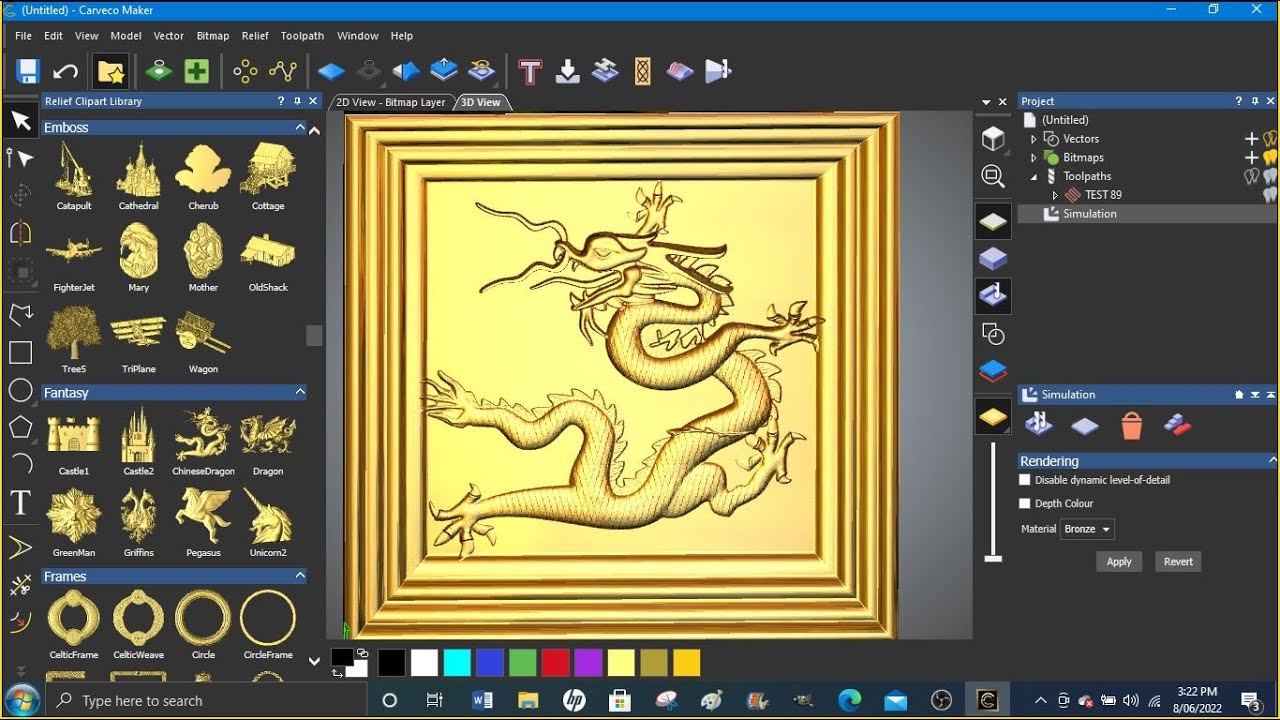 Carveco Maker, making your first 3D relief + tool paths
