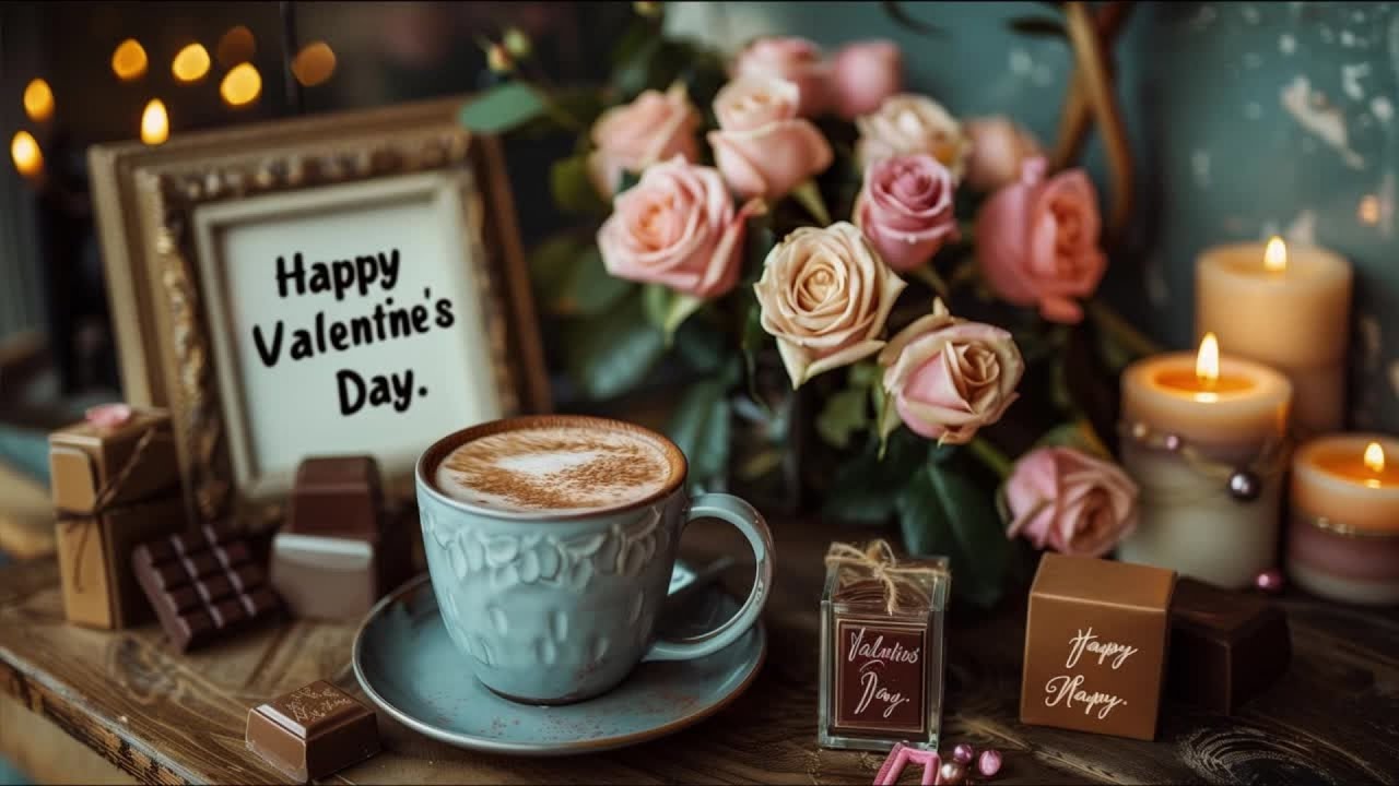 Valentine’s Day Ambience LIVE 🌹 | Cozy Cafe • Romantic Music • Relaxing Background