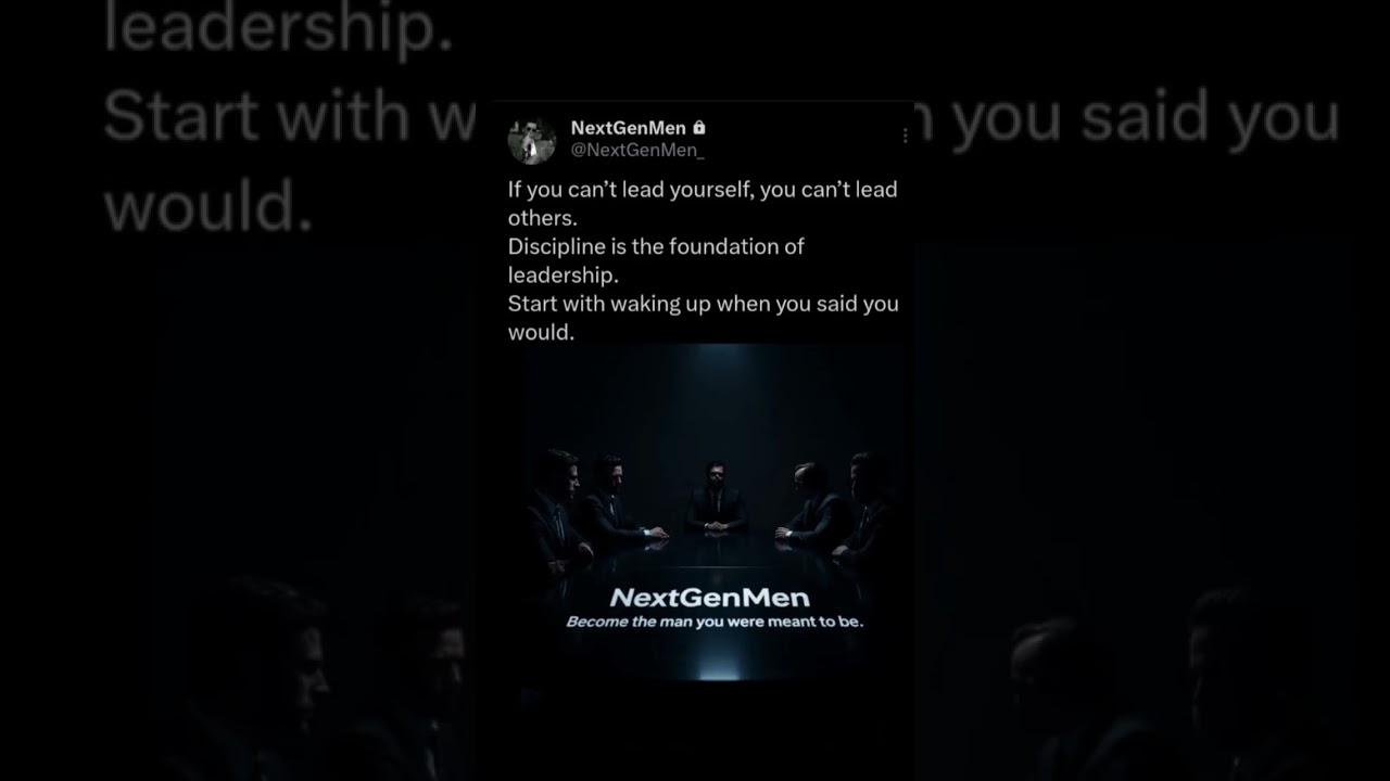 #NextGenMen #discipline #successmindset #motivation #selfimprovement