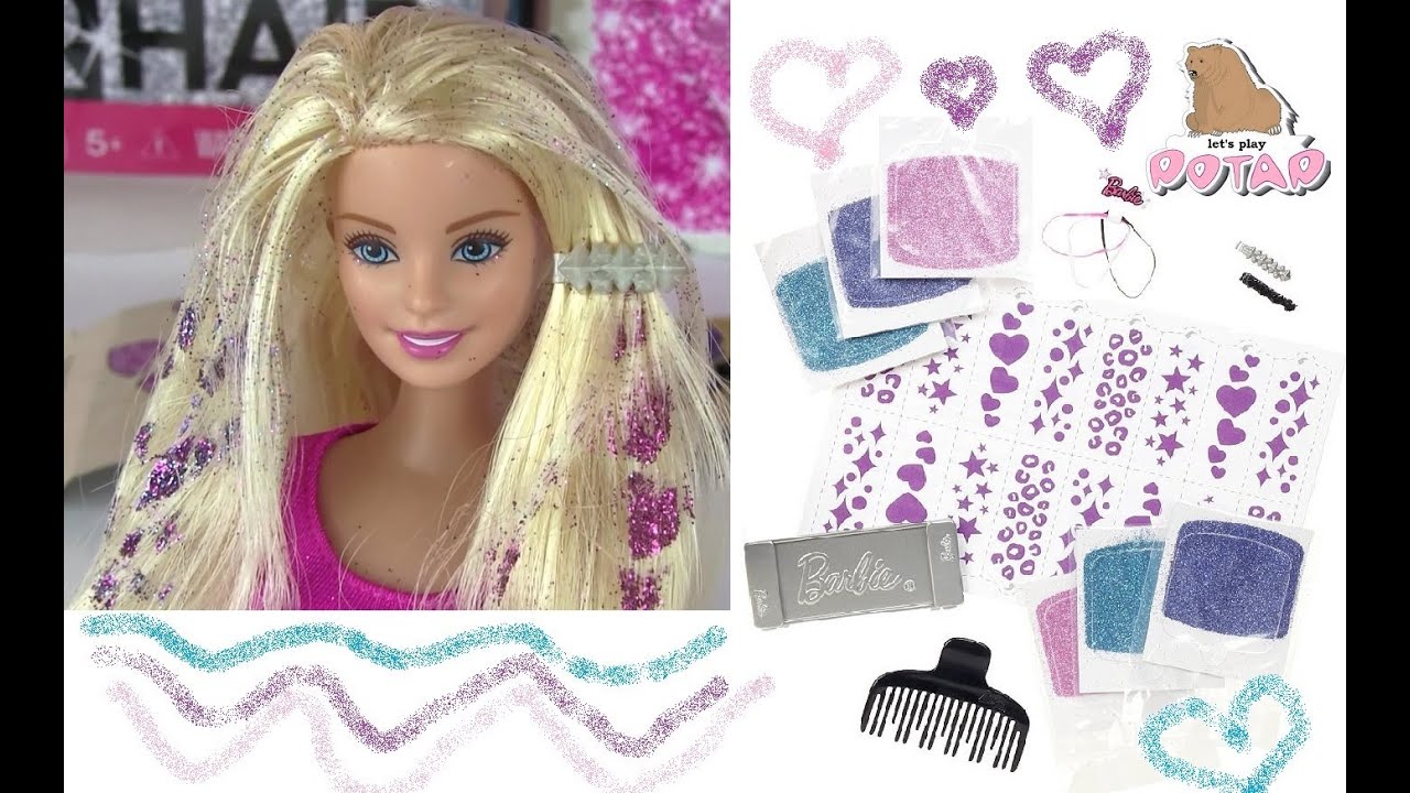 HTVS - Кукла Барби &ndash; Делаем Пряди с Блестками!!! Игрушки для Девочек. Barbie Glitter Hair