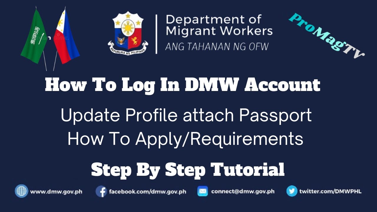 How To Login To DMW Account Update Profile Add Passport Requirements Department of Migrant Workers