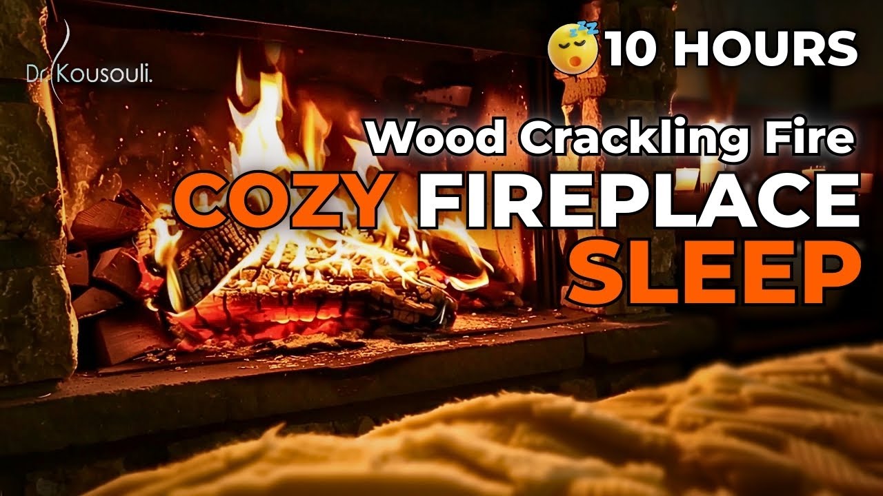 10 Hour🔥Cozy Hypnotic Fireplace Ambience | Release Stress, Anxiety, Fall into Deep Restful Sleep