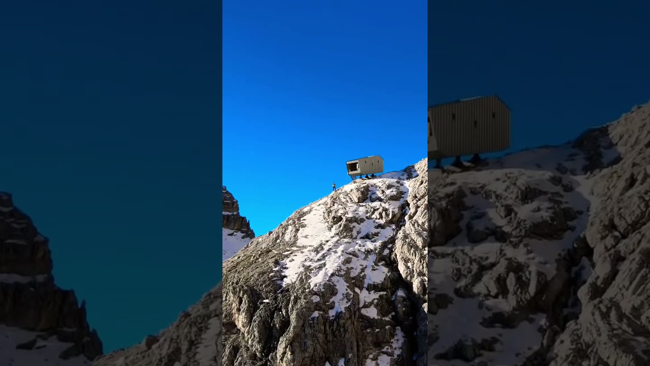 Would you spend a night?#mountains #dolomiti #dolomites #mountainhut #bivouac #bivacco #architecture