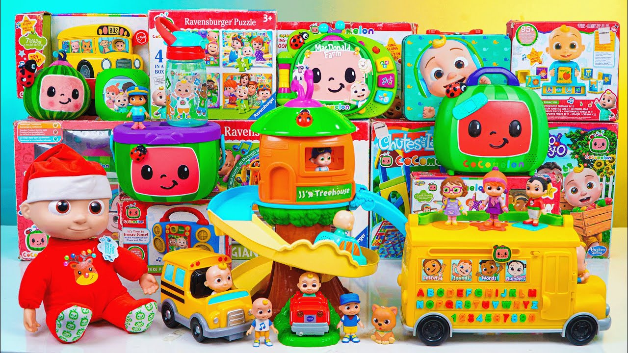97 Minutes COCOMELON Collection Unboxing - Satisfying Unboxing Cocomelon Musical Learning Bus
