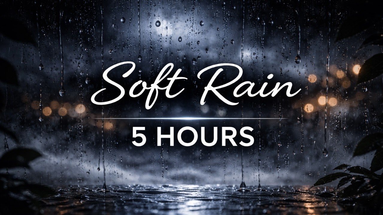 Soft Rain 🌧️ 5 Hours | Dark Night Rain for Deep Sleep