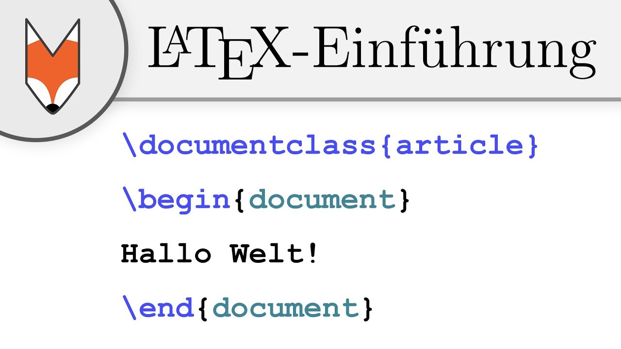 LaTeX-Einführung 1 - Hallo Welt!