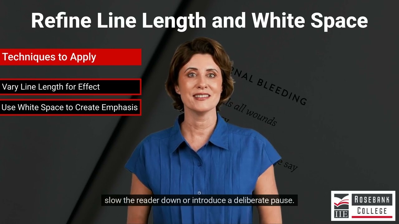 Editing and proofreading techniques to poetic writing tasks for various contexts (LU1/LO7d)