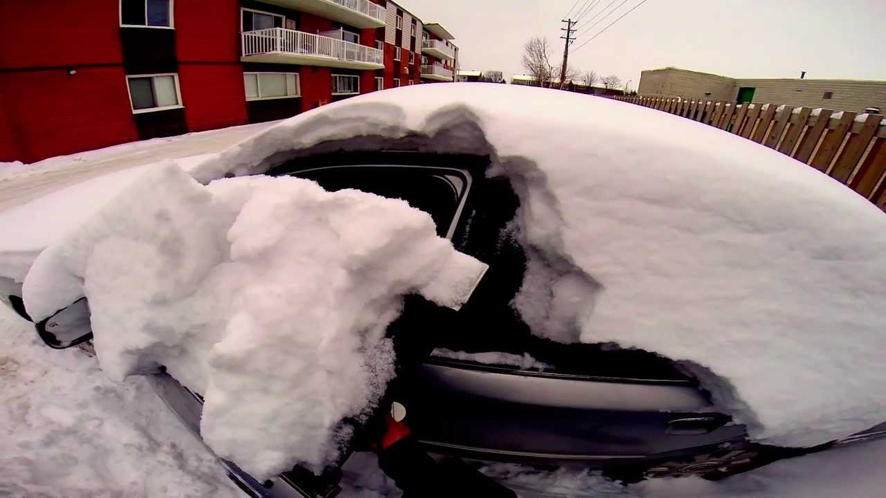 clearing snow off the car(GoPro hero3+)