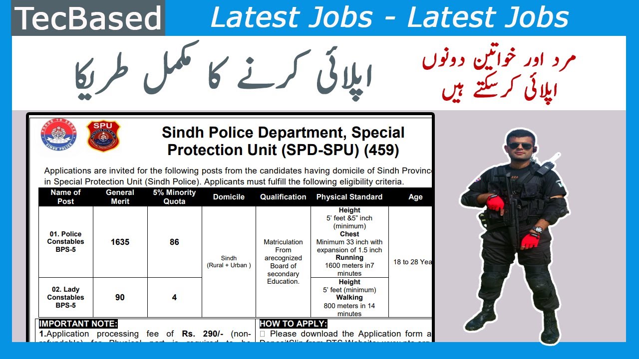 Sindh Police Jobs 2021 - SPU | How to apply and fill form | Complete procedure