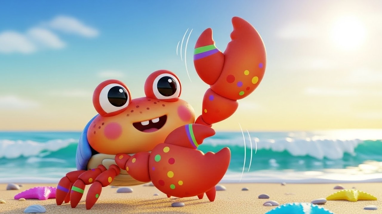 Забавный краб играет на барабане «Бум-Бум» 🦀🥁🌊 | Мультфильм для детей и весёлые приключения