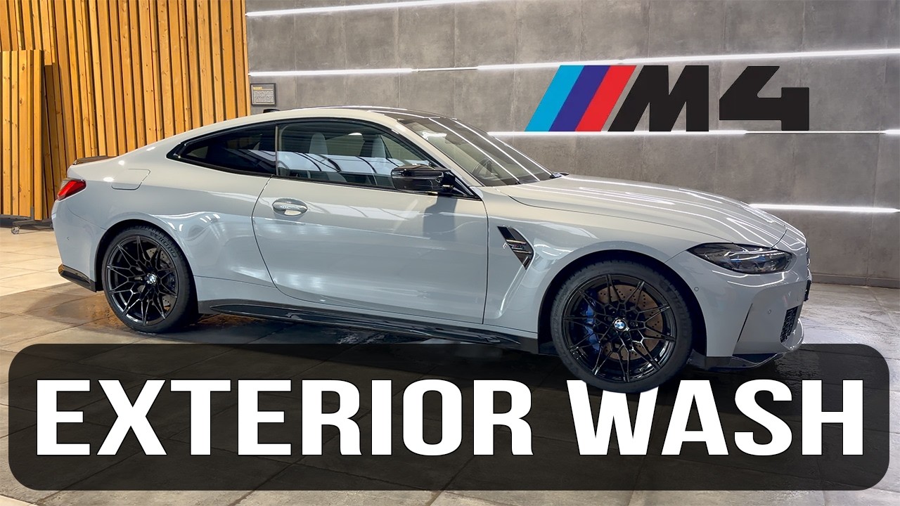 BMW M4 satisfying exterior wash - ASMR