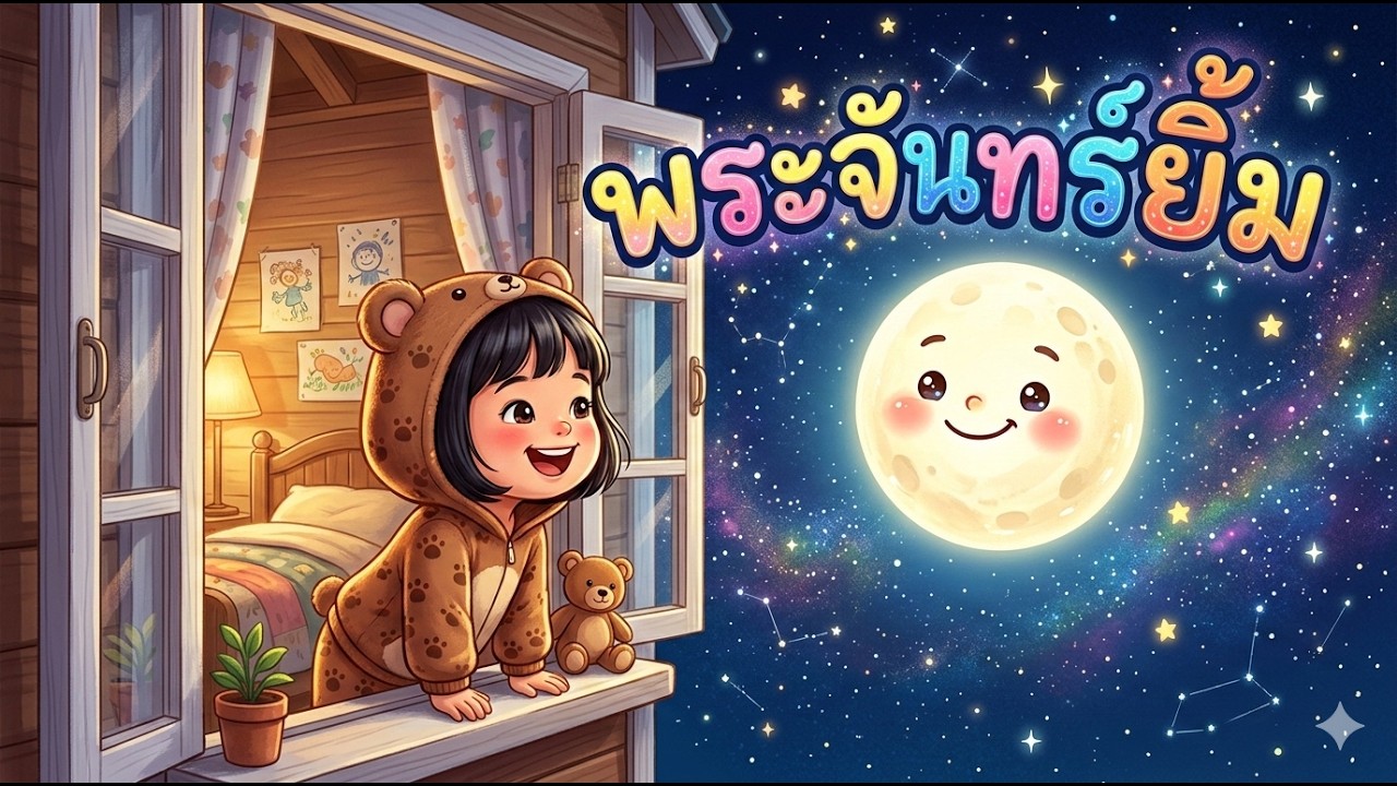 พระจันทร์ยิ้ม  นิทานสอนใจ เรื่องราวความสุขของกระต่าย หมี นกฮูก | ก่อนนอน สำหรับเด็ก