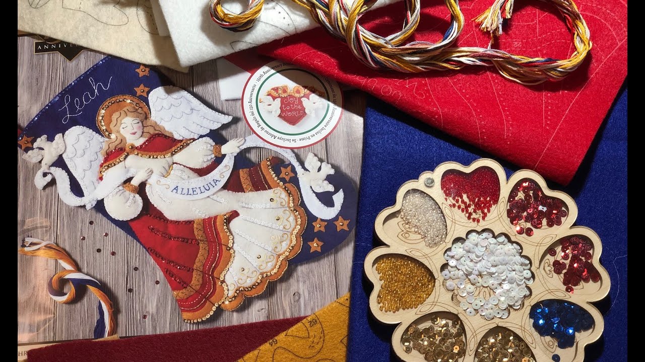57 🦋 часть 1 Сапожок Bucilla Angel Christmas Stocking (86860) пошив фетрового набора