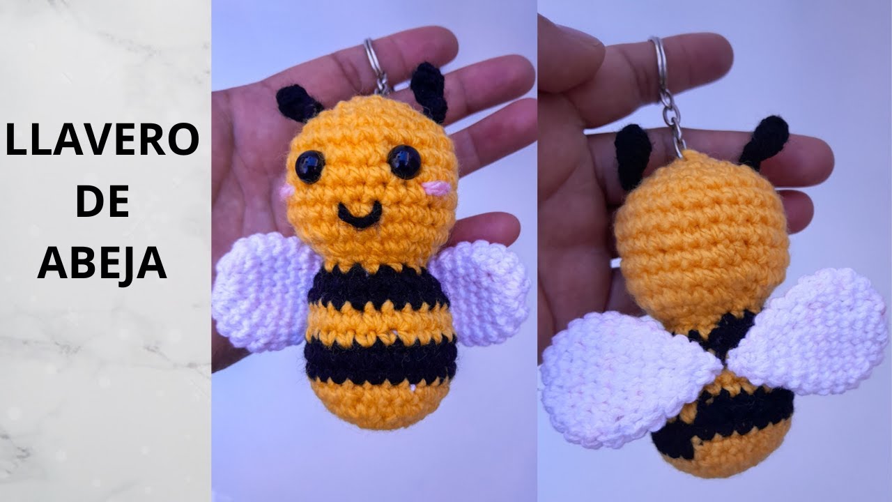 LLAVERO  ABEJA   A  CROCHET/ABEJA   AMIGURUMI TUTORIAL