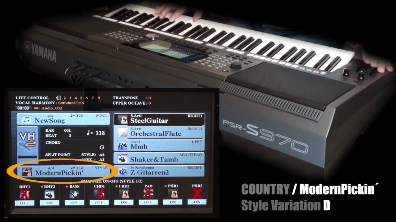 YAMAHA PSR - S970 Workshop 12 (Styles nur mit Akustik-Gitarre)