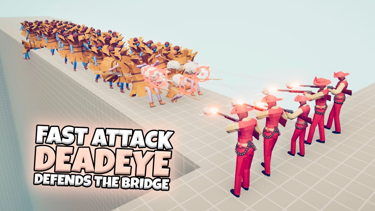 FAST ATTACK DEADEYE DEFENDS THE BRIDGE VS EVERY FACTION | TABS GAMEPLAY