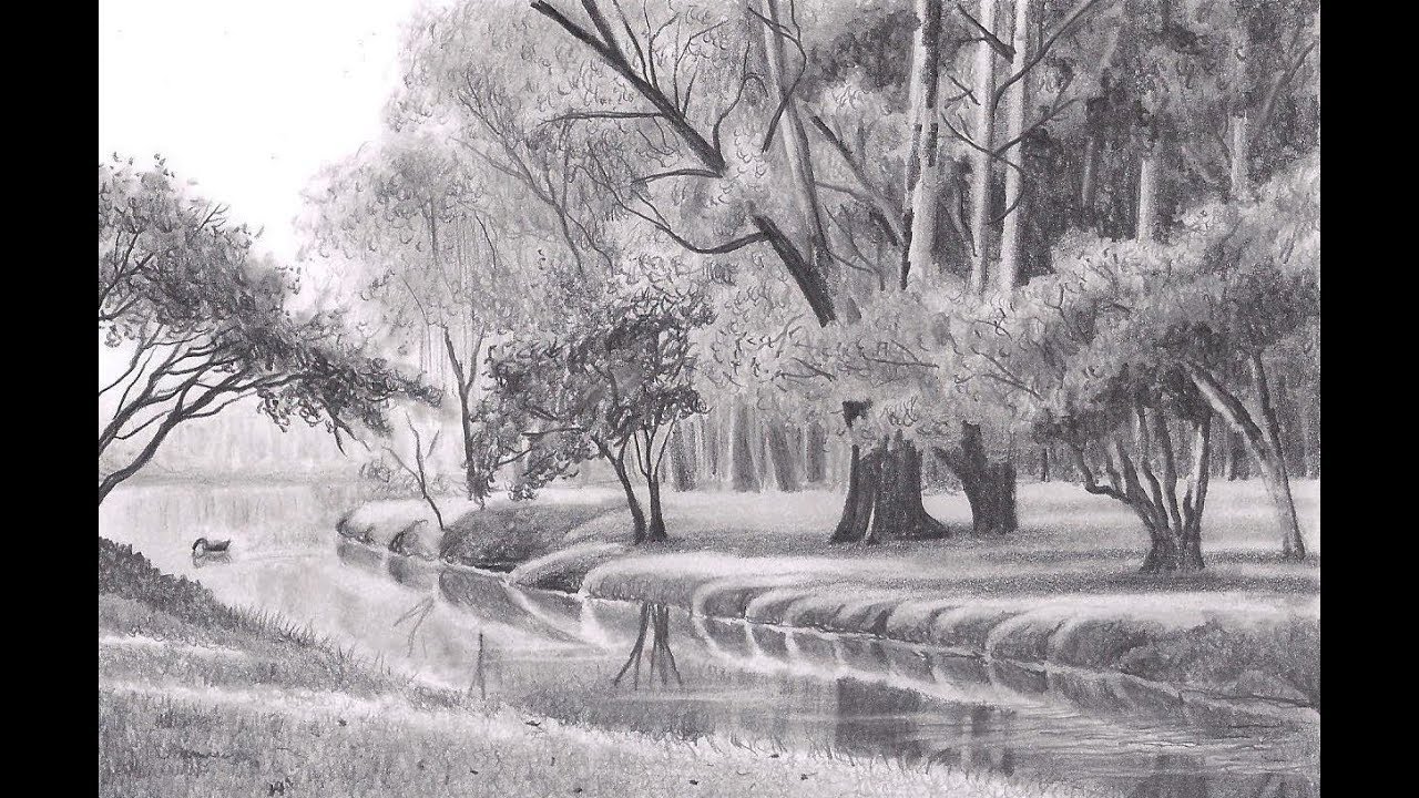 Desenho realista de paisagem / Landscape realistic drawing