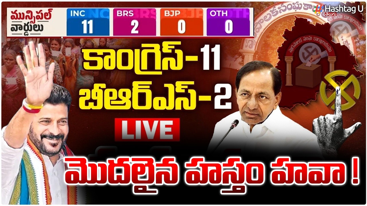 మున్సిపోల్స్ లోదూసుకుపోతున్న కాంగ్రెస్|Congress Lead In Municipal Elections|Election Results 2026|#U