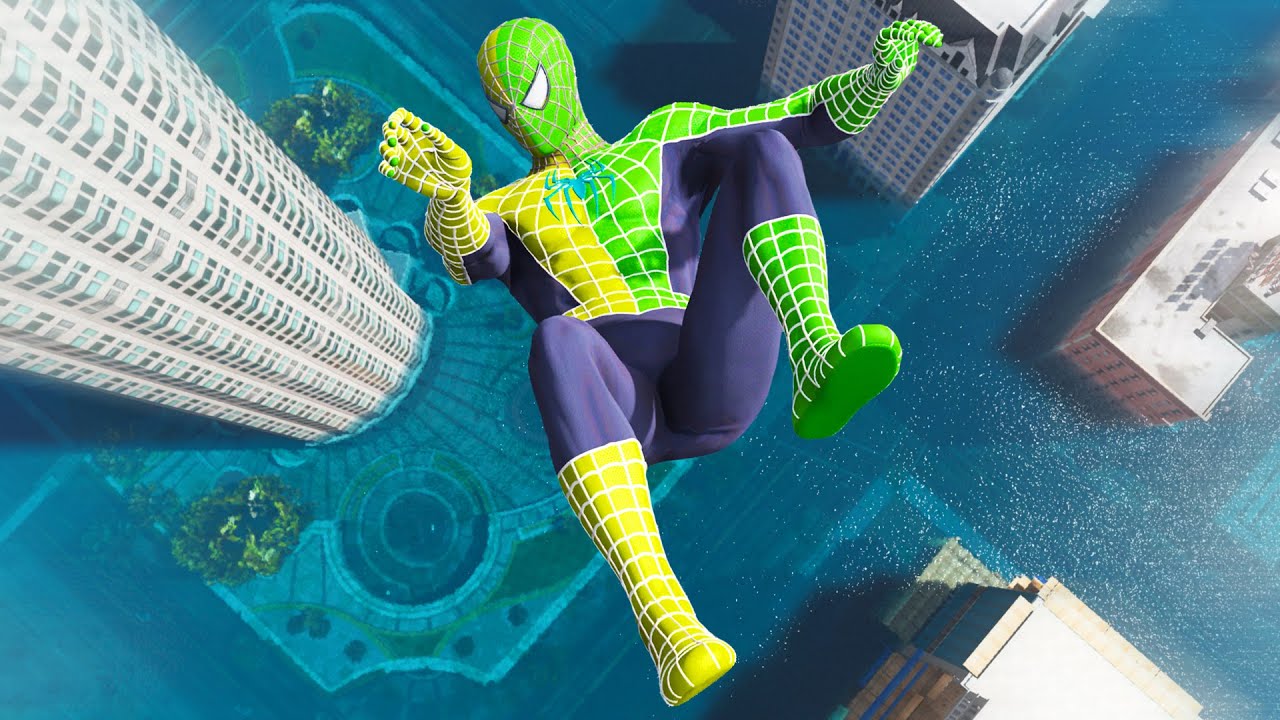 GTA 5 Water Ragdolls Green-Yellow Spiderman Jumps/Fails (Euphoria Physics | Funny Moments) #2