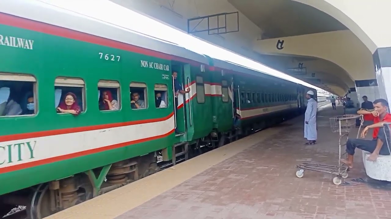 753 Up Silkcity Express Leaving Kamalapur Railway Station, Dhaka For Rajshahi