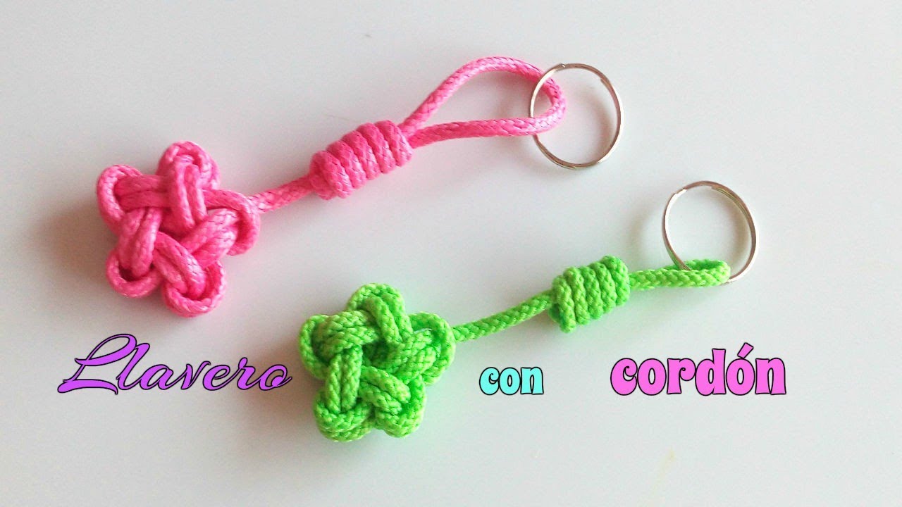 Cómo hacer un LLAVERO con CORDÓN en FORMA de FLOR/paso a paso.