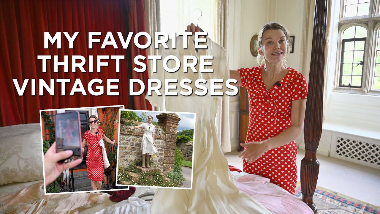 My Favorite Thrift Shop Vintage Dresses - What's in the Great Chamber Wardrobe at Mapperton House?