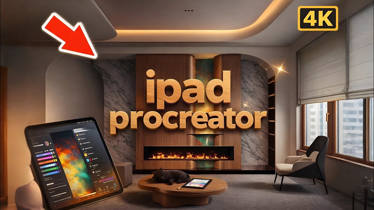 iPad Design: Watch This Living Room Transform! | 🏠Hand-Painted Luxury? Just Use Procreate! 🎨 