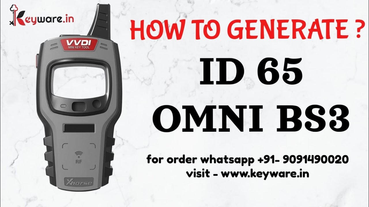 How to generate Maruti Omni ID65 for BS3 from VVDI super chip with XHORSE Mini Key Tool.