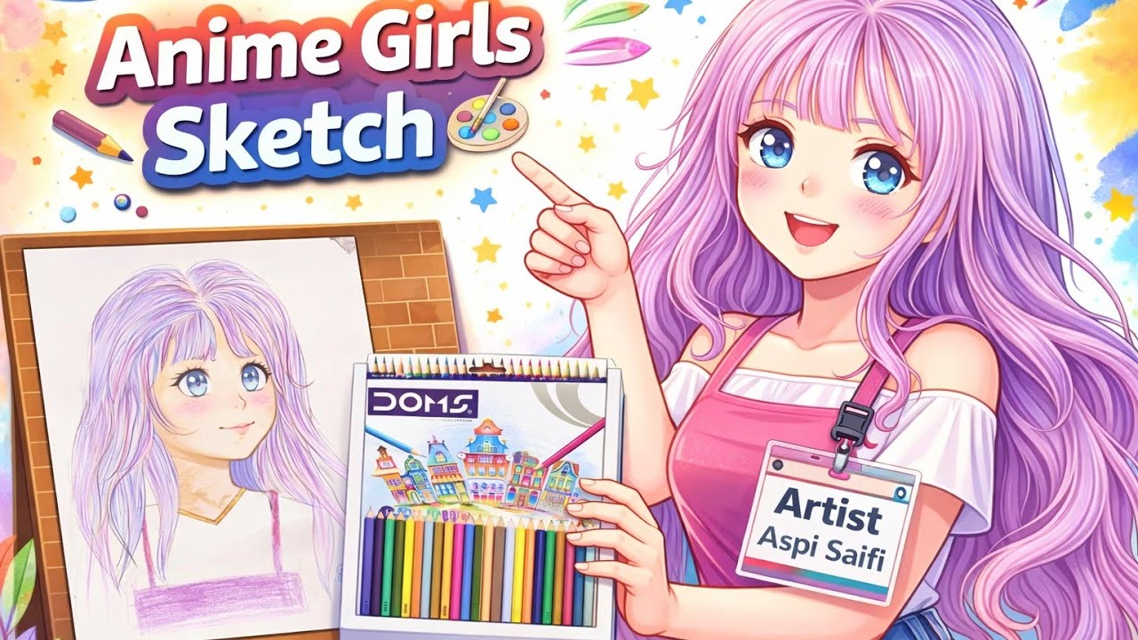 anime art happy 😊 girl sakch #workingartist #sketch 