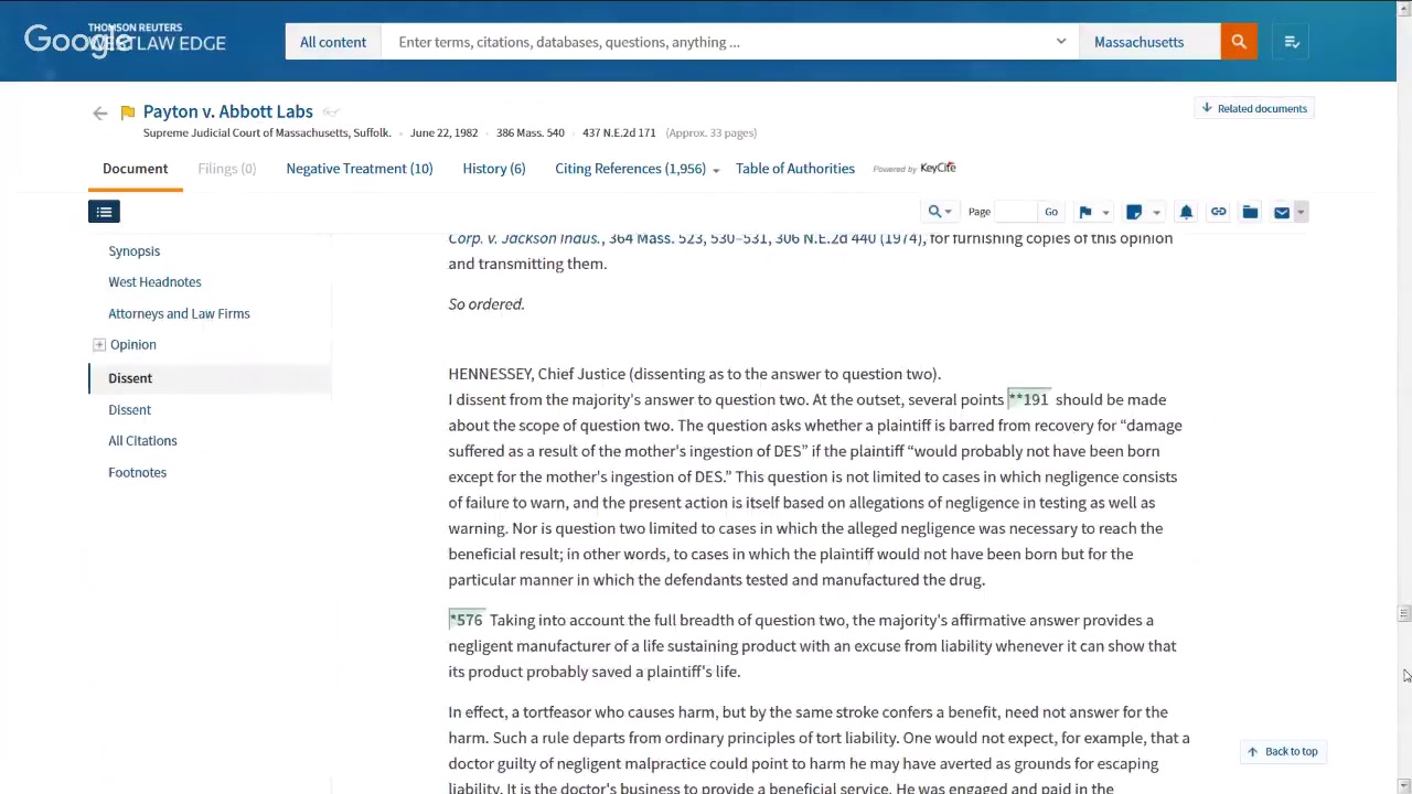 Westlaw Edge - Finding cases by citation and name