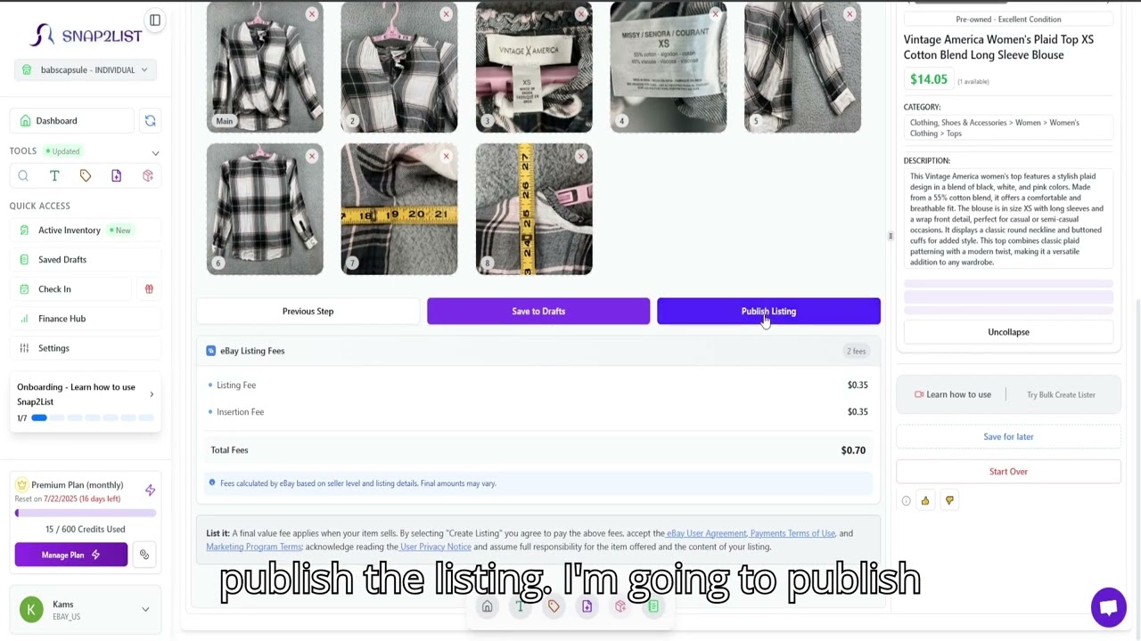 eBay Listing Software for Sellers: Auto-Save Drafts, Auto-Fill Fields & Smart Pricing | Snap2List