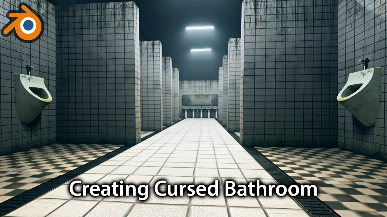 Creating the Cursed Bathroom in Blender | #blendertutorial | Timelapse process video. #3danimation