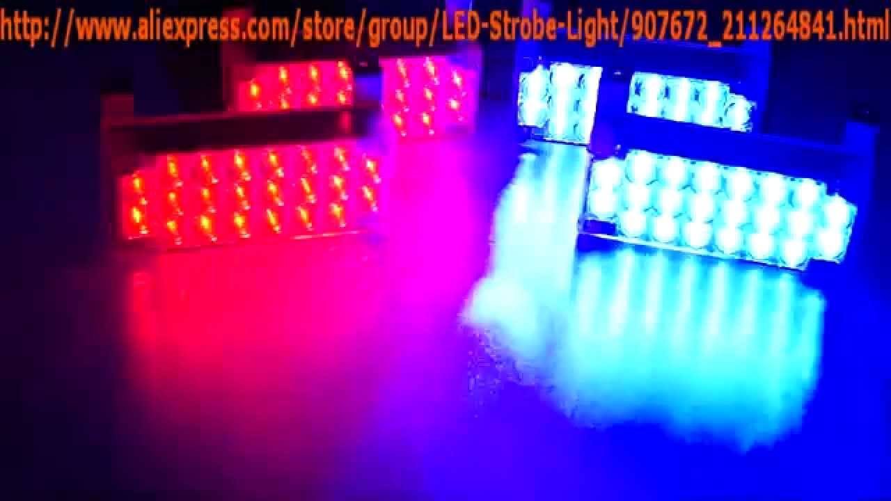 9Colors 4*22-led Strobe Flashing Light Red Blue Police Emergency Warning LED Lights