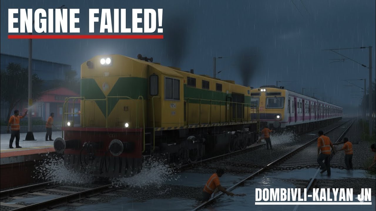 LOCAL TRAIN ENGINE FAILED|RESCUE BY WDS6|RG TRAIN TECH DEMO|Simulation railway